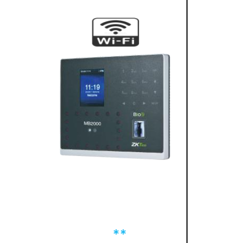 MB2000 (WiFi) - Multi-biometric Time Attendance Terminal & Access Control Functions with Adapter MB2000 (WiFi) - Multi-biometric Time Attendance Terminal & Access Control Functions with Adapter