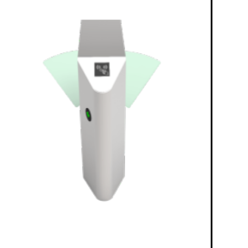 FBL4222 - FBL4222 Flap Barrier Turnstile for additional Lane with controller and fingerprint & RFID reader